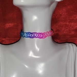 Tattoo choker necklace, rainbow choker